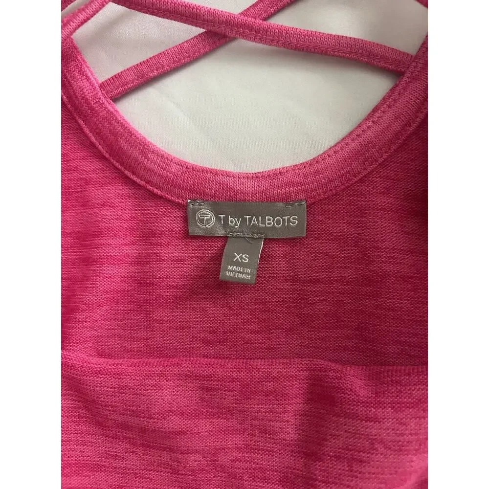 Talbots Soft Drape Jersey Drawstring Maxi Dress Womens Size XS Pink Classic